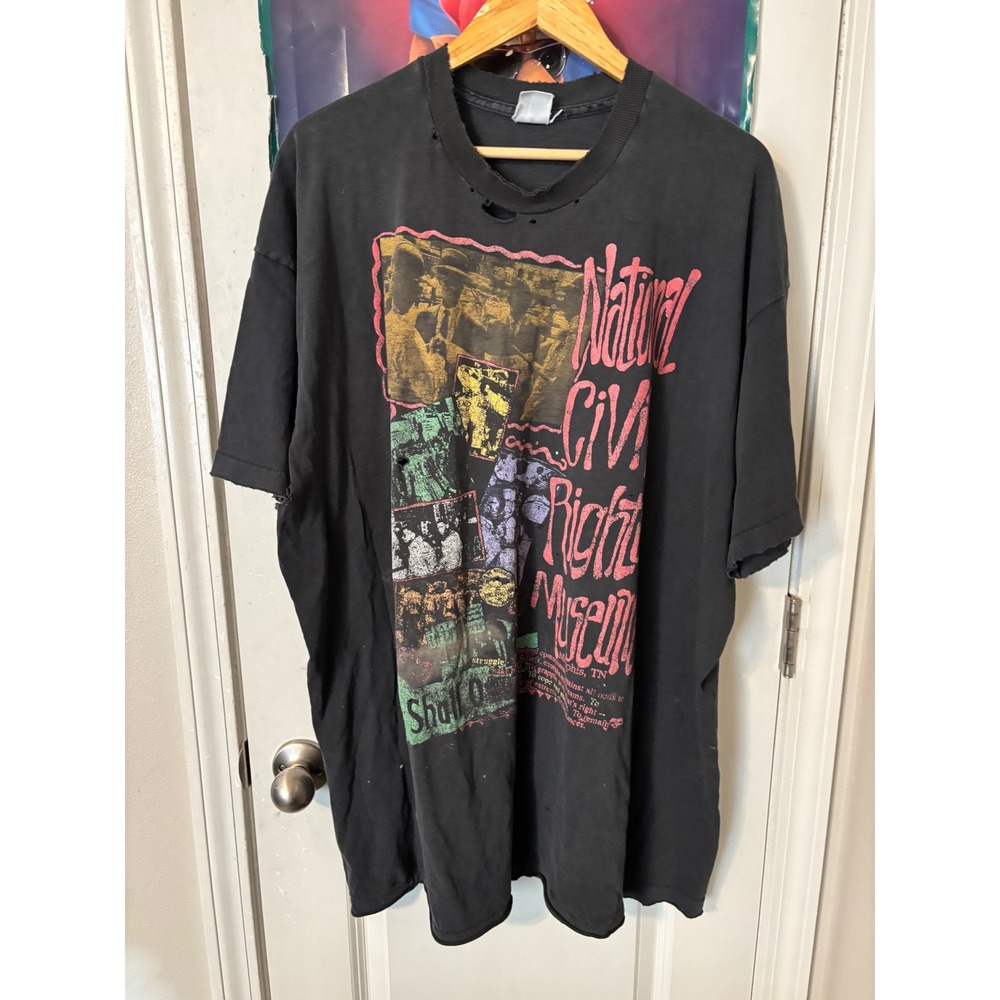 Vintage National Civil Rights Museum Memphis TN T-Shirt Distressed Black XL
